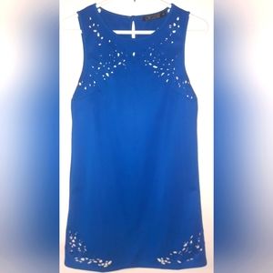 Love Culture Classy Royal Blue mini dress Decorative cutouts size small EUC